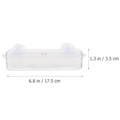 Sosoport Suction Cup Reptile Feeder Acrylic Food and Water Dish with Double Suction for Gecko Lizard Tank Accessories Easy to Clean Reptile Feeding Bowl, 6.10 X 2.95 X 1.37 Inch