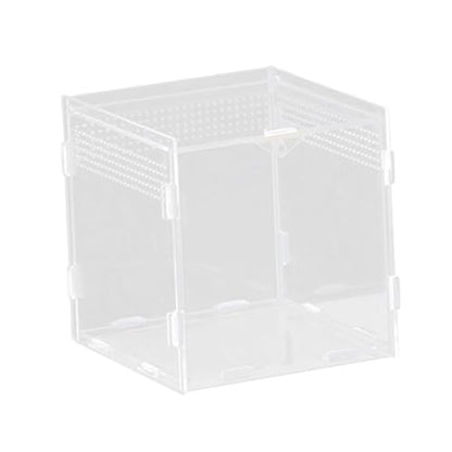 Reptile Breeding Box Acrylic Terrarium Container with Ventilation Holes for Snakes Turtles Chameleons Frogs Geckos Small Animal Habitat- 15x15x15cm