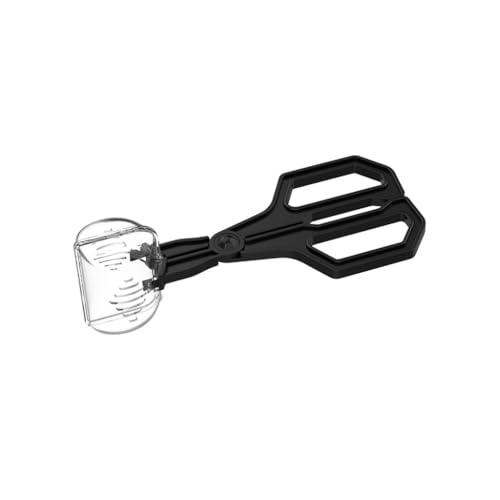 Reptiles Feeding Tongs,Clear Reptiles Feeding Tongs Gentle Creature Catcher Tool with Ergonomic Grip for Safe Handling Easy - color: Black, size: 18x7.50cm/7.09x2.95in