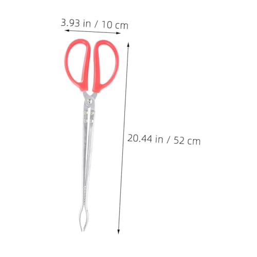 Abaodam Stainless Steel Reptile Feeding Tongs Long Tweezers for Terrarium Snake Hook PET Accessory for Feeding Lizards Snakes Turtles