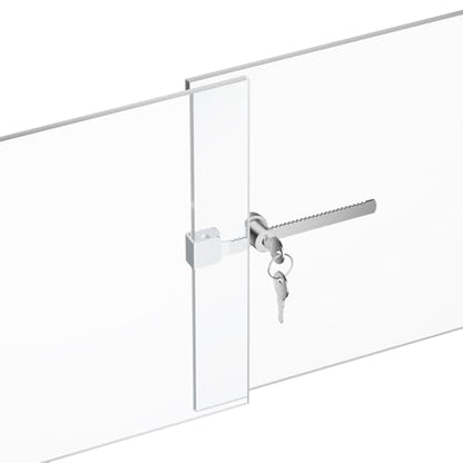 Sliding Glass Door Ratchet Lock with Chrome Finish – Keyed Alike, Fits 4-8mm Glass, Secure Showcase Display Case Lock for Cabinets, Retail Stores & Home Use - 2 Pack - size: 2 Pack