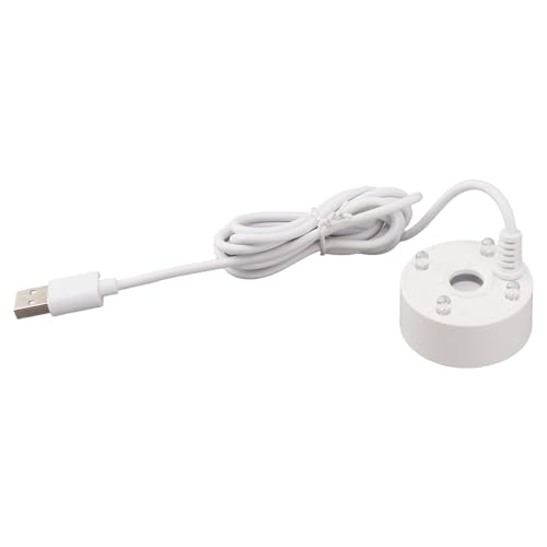 Usb Fogger With 4 Led Lights For And Fountains, Water Atomizer Humidifier (White) - color: White