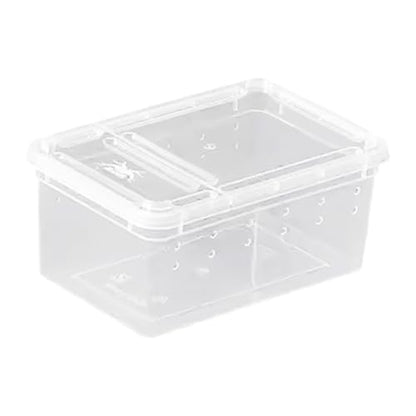Fenteer Reptile Breeding Box Clear Terrarium Habitat Cage Transparent Container PP Material Ventilation Design Portable Suitable for Reptile Feeding, Style A - size: Style A