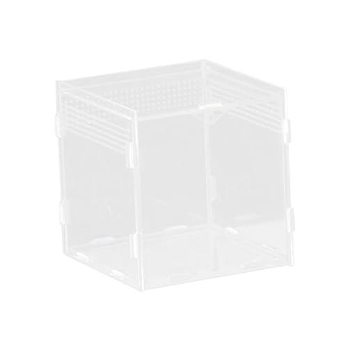 Reptile Breeding Box Terrarium Clear Animal Habitat Cage with Ventilation Holes for Geckos Frogs Hermit Crabs- 10x10x10cm - size: 10x10x10cm