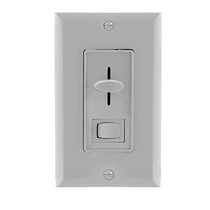 Maxxima LED Dimmer Electrical Light Switch, Gray, 3-Way/Single Pole Use | 600 Watt Max, LED and Incandescent Compatible, Wall Plate Cover Included - color: Gray