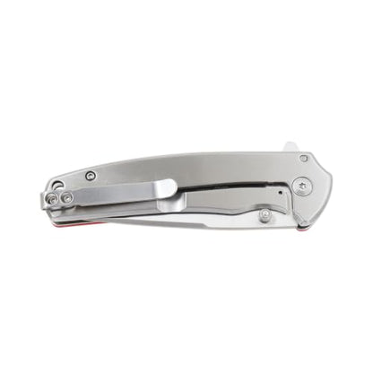 Snake Eye Tactical 7.75" Folding Pocket Knife – 420 Stainless Steel Fine Edge Blade, Metal Handle with Wavy USA Flag Graphic, Pocket Clip, 250th Anniversary Edition - color: American Flag