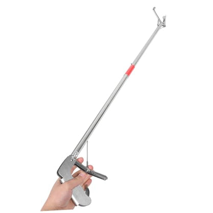 Foldable Stainless Steel Snake Clamp with Lock Precision Long Reach Reptile Grabber for Safe Outdoor Handling Efficient Capture Tool for Snakes Eels and Farm Protection
