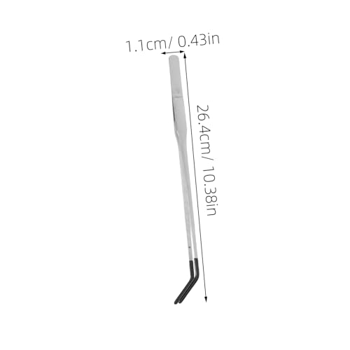 2pcs Stainless Steel Feeding Tongs Rubber Tips for Reptiles Curved Tweezers for Snakes Geckos and Terrarium Supplies and Lightweight Aquarium Tools