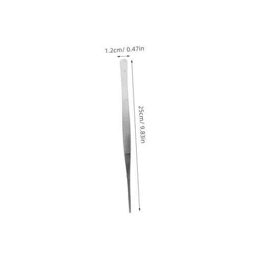 DOITOOL 2pcs Stainless Steel Straight Curved Tweezers Long Reptile Light Nippers Angled Feeding Tongs