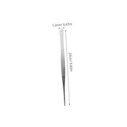 DOITOOL 2pcs Stainless Steel Straight Curved Tweezers Long Reptile Light Nippers Angled Feeding Tongs