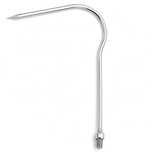 Cyfie 5/7 Prong Fishing Harpoon, Stainless Steel Gig Gaff Hook with 8mm Screw, Harpoon Hook for Hunting Fish Flounder Frog Gig in Pond River Lake, Capable for Fishing Gaff Gig Pole - color: 1 Prong with 8mm screw