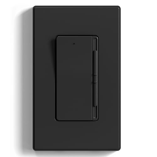 ELEGRP Digital Slide Dimmer Light Switch, Dimmer Switch with Decorative Frameless Design Wallplate for LED/CFL, Incandescent,Halogen Bulbs, Single Pole/3-Way, UL Listed, 1 Pack, Matte Black - color: Matte Black