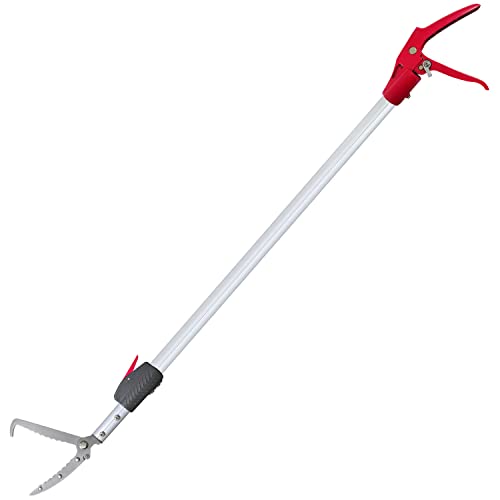 4.7-7.2 FT Snake Grabber Telescopic with Hooks, Rattle Snake Catcher Tool, Long Handle Reptile Wide Jaw Tongs