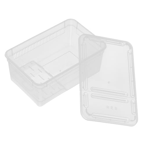 ULTECHNOVO Transparent Reptile Breeding Box Plastic Terrarium with Breathable Holes Portable Insect Container for Lizards Snakes Spiders and Frogs for Feeding and Breeding