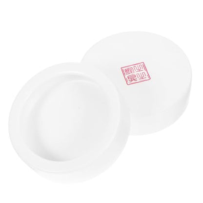 2 Pcs White Ceramic Reptile Feeding Bowls Anti-Escape Design Space Saving Round Lizard Food and Water Dish Suitable for Small Reptile Animals