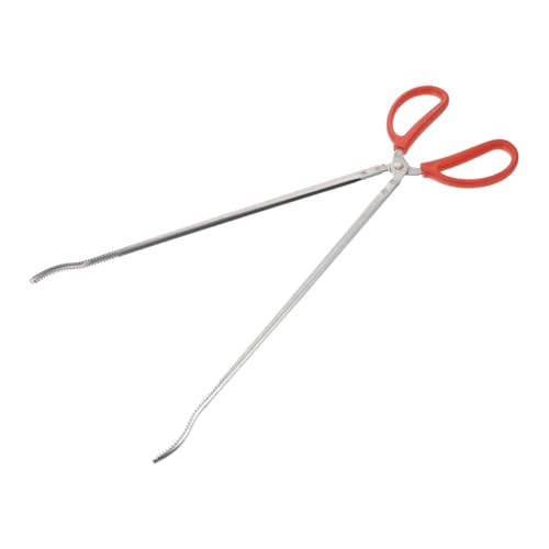 ULTECHNOVO Stainless Steel Snake Grabber Tool for Yard, 20.50" Curved Serrated Long Handle Eel Tongs, Heavy Duty Fish Loach Clamp & Chestnut Picker for Outdoor Camping Gardening