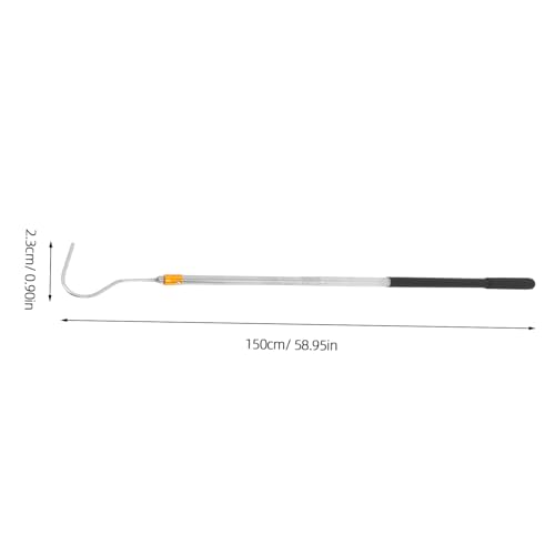 HANABASS 1.5m Telescoping Snake Hook with Adjustable Stainless Steel Snake Handling Tool for Safe and Efficient Capture of Various Portable Reptile Accessory