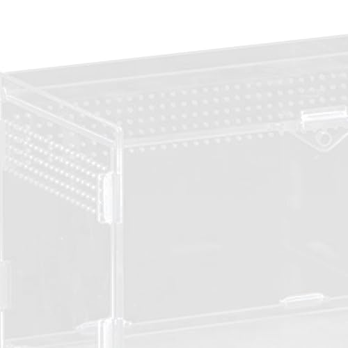 Reptile Breeding Box Terrarium Habitat Tank Transparent Acrylic Enclosure with Ventilation Holes for Snakes Frogs Turtles Geckos Small Animals- 20x12x12cm