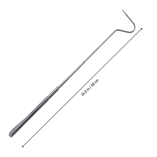 Snake Tool Snake Capture Hook Portable Mini Stainless Steel Snake Tong Stainless Steel Snake Hook Snake Catching Hook Snake Hook Reptile with Hook Hand Stick