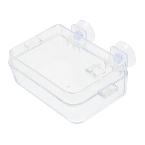 Reptile Feeder Cup Cups Dual-Purpose Food Water Bowl for Bearded Dragons Geckos and Chameleons Feeding Dish for Easy Maintenance and Cleaning - color: Transparent, size: 13.50X6.50X3.50CM