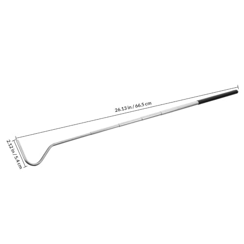 Cabilock Retractable Stainless Steel Snake Hook with Handle, Telescopic Adjustable Reptile Catcher Tool for Safe Snake Handling and Rattlesnake Control in Terrariums