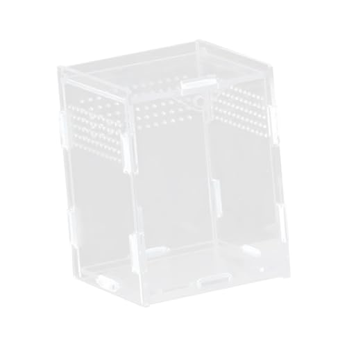 Reptile Breeding Box Acrylic Terrarium Container with Ventilation Holes for Snakes Turtles Chameleons Frogs Geckos Small Animal Habitat- 8x7x10cm
