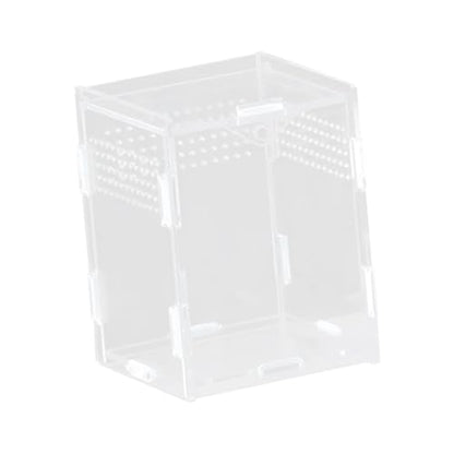 Reptile Breeding Box Acrylic Terrarium Container with Ventilation Holes for Snakes Turtles Chameleons Frogs Geckos Small Animal Habitat- 8x7x10cm