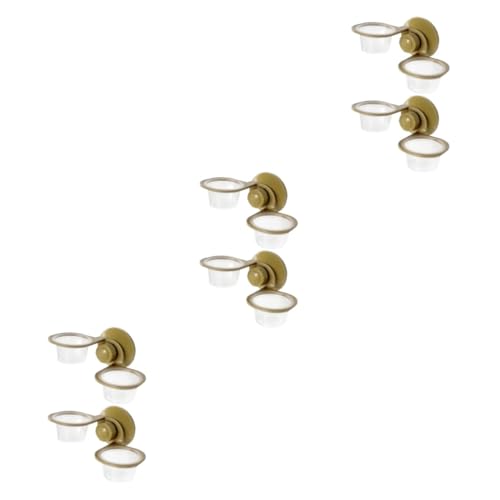 DOITOOL 3sets Reptile Food Dish Feeder Pp Abs Wall-Mounted for Lizards Geckos 2pcs*3 - color: Goldenx3pcs, size: 5.5x3cmx3pcs