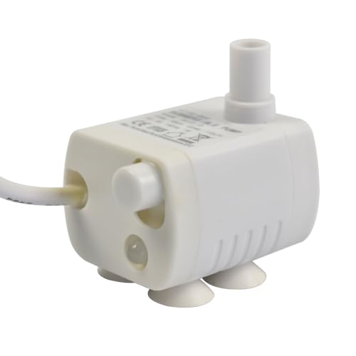CONQUERALL 2PCS DC 5V USB Cat Drinking Fountain Replacement Pump with LED 29GPH 1W 1.5ft for Aquarium (White) - color: Usb 5v 1w 110l/H 45cm Head (White), size: 2PCS