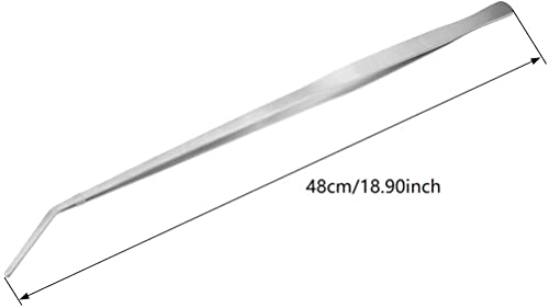 Utoolmart Aquarium Plant Tweezer, Stainless Steel Curved Tweezer, Aquarium Tweezers Extra Long 48cm, for Fish Tank Plant Aquascape Tools, Feeding Tongs, 2 Pcs - color: 2pcs, size: 48cm Curved