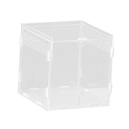 Reptile Breeding Box Terrarium Habitat Tank Transparent Acrylic Enclosure with Ventilation Holes for Snakes Frogs Turtles Geckos Small Animals- 15x15x15cm