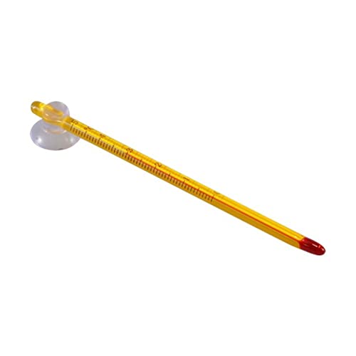 Aquarium Thermometer Glass Water Temperature Gauge with Suction Cup, Clear Easy Read for Fish Tank Marine Habitat - color: A