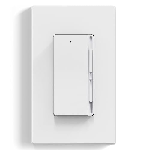 ELEGRP Digital Slide Dimmer Light Switch, Dimmer Switch with Decorative Frameless Design Wallplate for LED/CFL, Incandescent,Halogen Bulbs, Single Pole/3-Way, UL Listed, 1 Pack, Matte White - color: Matte White