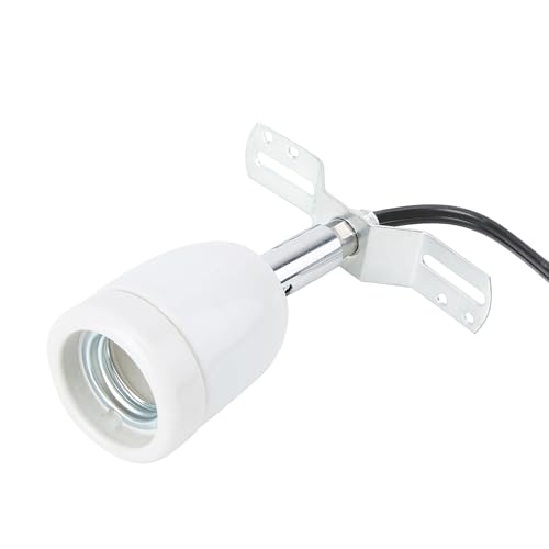 Pissente E27 Lamp Holder, 300W E27 Rotatable Reptile Pet Clip Heat Lamp Bulb Base Socket Holder Replacement Heat Lamp Holder for Reptile Light Fixture Holder, 110-240V US Plug