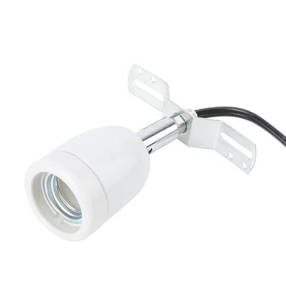 Pissente E27 Lamp Holder, 300W E27 Rotatable Reptile Pet Clip Heat Lamp Bulb Base Socket Holder Replacement Heat Lamp Holder for Reptile Light Fixture Holder, 110-240V US Plug