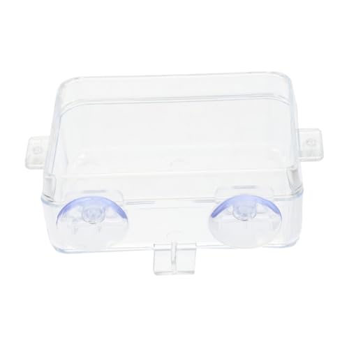 Reptile Feeding Bowl with Escape Prevention Design Multi-Functional Water Dish for Bearded Dragons Geckos Lizards Easy to Clean Versatile Tank Accessory - color: Transparent, size: 9.00X6.00X3.50CM