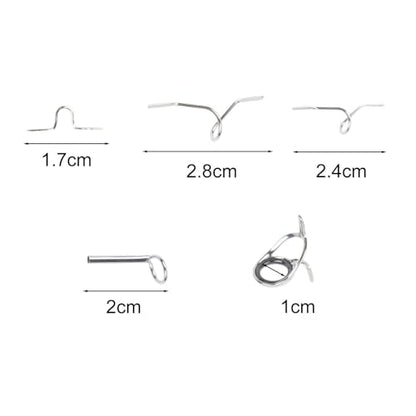 Fly Fishing Rod Guides Set, for Stainless Steel Hard Guides with Tip for Ring and Hook Keeper for Rod Repair, 11 Pcs Kit