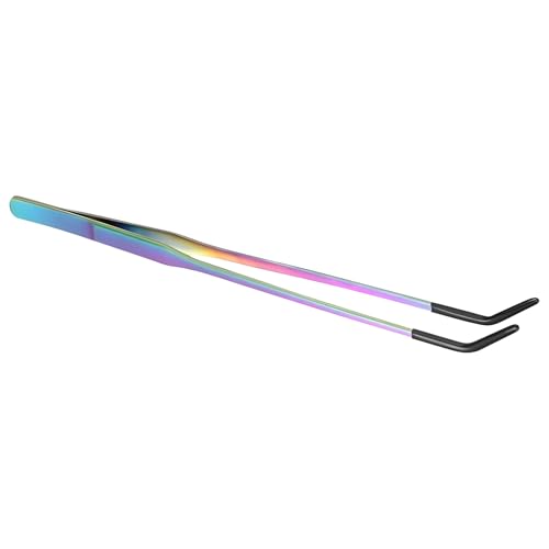 Reptile Feeding Tongs - Stainless Steel Clamp | Long Tongs With Rubber Tip for Bearded Dragons, Lizards, Amphibians, Reptiles, Aquarium, Terrarium, Tank, Supplies - color: B
