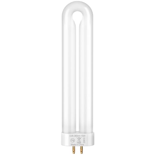 GOOTOP Replacement Bulb for Zap T6 Pro, K15, T9,X3 Bug Zapper, 15W, 4-Pin Base, U-Tube Bulb Twin Tube Bulb - size: 1 pcs