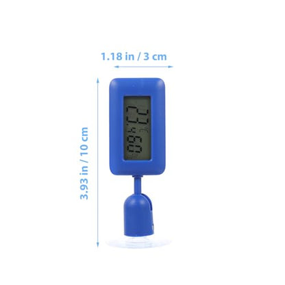 Digital Reptile Thermometer with Suction Cup 360° Rotatable Mini Hygrometer for Bearded Dragon and Leopard Gecko Terrarium Temperature and Humidity Monitoring, Night Light Blue