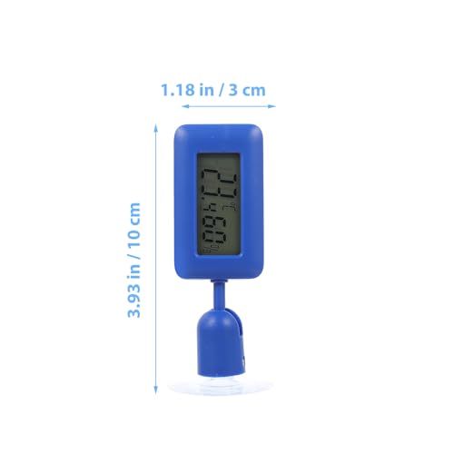 Digital Reptile Box Thermometer with Rotary Suction Cup, 360° Rotating Electronic Temperature and Humidity Meter, Blue Mini -Hygrometer for Terrarium Pet Care