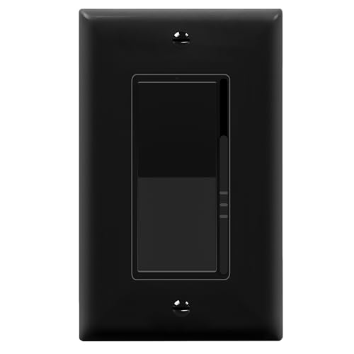 TOPGREENER Kalide Dimmer Light Switch, LED Dimmer Switch, Full Range Dimming, Single Pole/3-Way, 120VAC, 60Hz, 300W LED/CFL, Neutral Wire Not Required, Wall Plate Included, Black - color: black