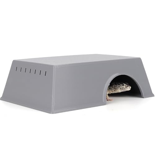Snake Hide, Leopard Gecko Tank Accessories for Reptile Ball Python Crested Gecko Lizard Bearded Dragon - GrayHideXL - color: Gray, size: Extra Large