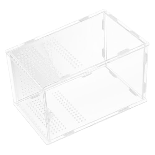 Enclosure Feeding Acrylic Featuring Lock Reptile Breeding and Ventilation Holes, Well-Ventilated Modular Design Cage for Habitat Small Pets and Lizards