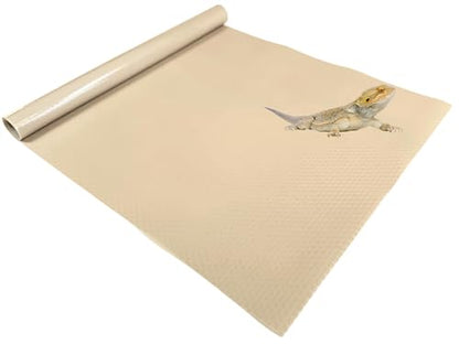 Reptile Tank Liner, 23.6" x 59", Terrarium Substrate Mat Carpet Bedding, 4x2x2 120 Gallon, Enclosure Liner for Bearded Dragon Leopard Gecko Lizard Tortoise Snake, Beige