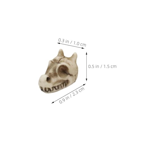 BESPORTBLE Mini Resin Dragon Skull Figurine, 20Pcs Halloween Skeleton Head Statue Miniature Dragon Skulls for Crafts Halloween Micro Landscape Decor