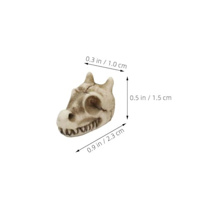 BESPORTBLE Mini Resin Dragon Skull Figurine, 20Pcs Halloween Skeleton Head Statue Miniature Dragon Skulls for Crafts Halloween Micro Landscape Decor