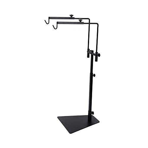 Reptile Lamp Stand, Pet Land Bracket, 2 Hooks Adjustable Metal Floor Light Holder Support for Reptile or Succulent Plants Glass Terrarium Heating