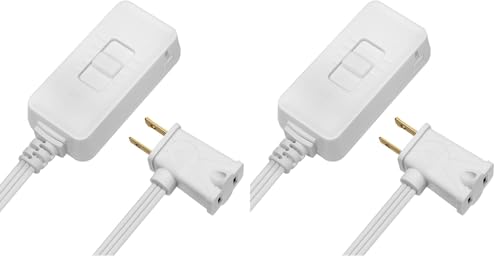 DEWENWILS Plug in Dimmer Switch for Dimmable LED/CFL Lights and Incandescent Bulbs, Full Range Slide Control, Programmable to Adjust Dimming Range, 5 ft Extension Cord, ETL Listed, White (Pack of 2) - size: 5FT (Pack of 2)