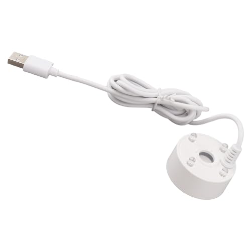 Usb Fogger With 4 Led Lights For And Fountains, Water Atomizer Humidifier (White) - color: White